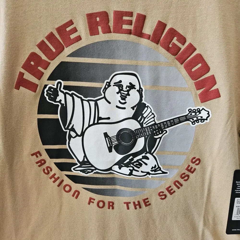 True Religion TR Sunset Tee Short Sleeve Shirt Beige Size Small